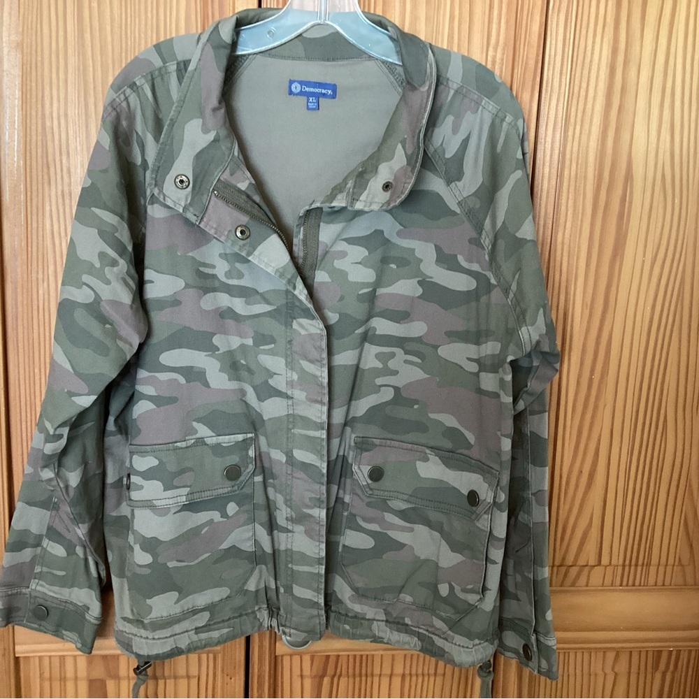 Democracy Olive Camouflage Utility Jacket